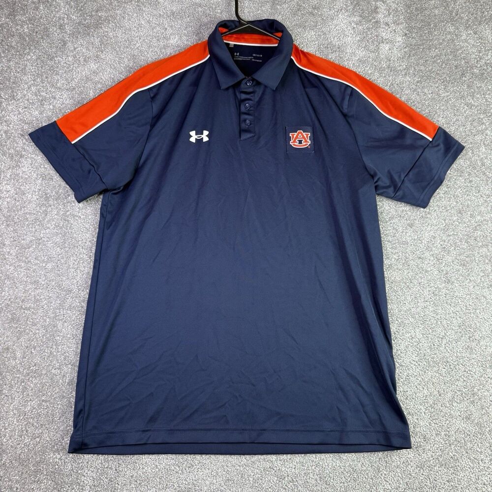 Auburn University Shirt Men’s Large Blue Short Sleeve Performance Polo